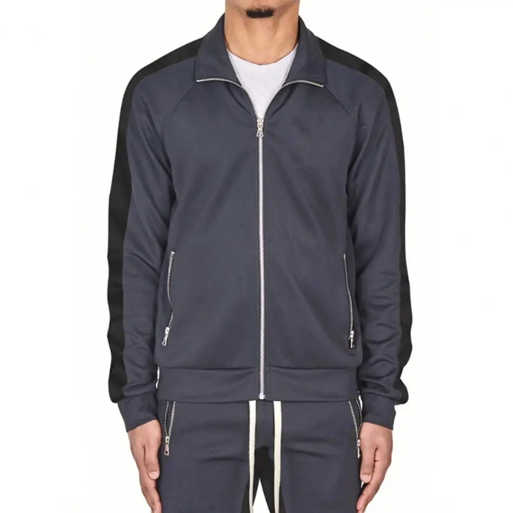 Мужской спортивный костюм с длинным рукавом кардиган на молнии и штаны | Спорт