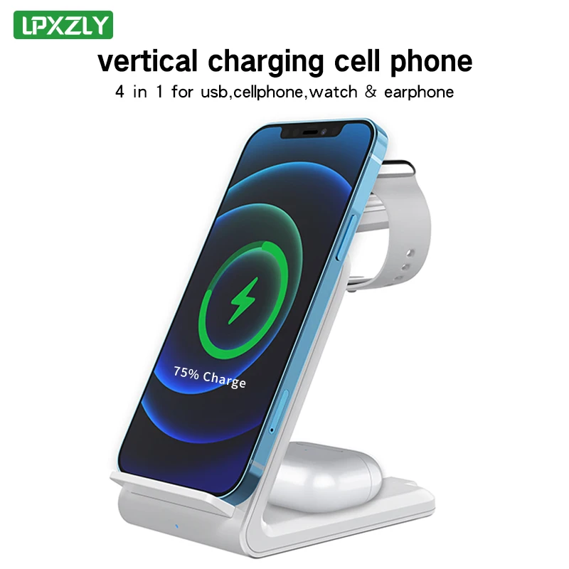 3 In 1 Qi Wireless Charger Stand for Apple Watch SE 6 5 Airpods Pro 15W Fast Charging Dock Station For iPhone 13 12 11 XS XR X 8