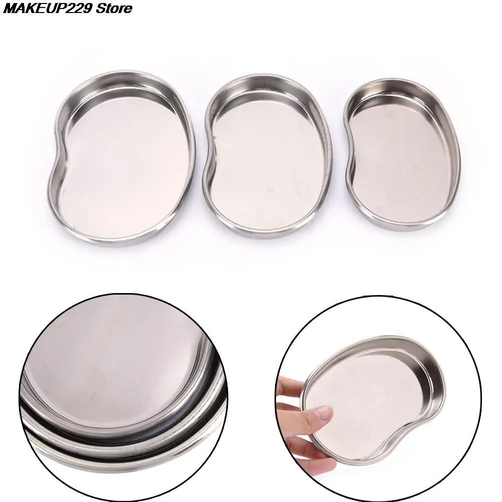 1Pc Tattoo Tray Stainless Steel Surgical Medical Dental Instruments Bending Disinfection Plate For Eyebrow Lip S/M/L | Красота и