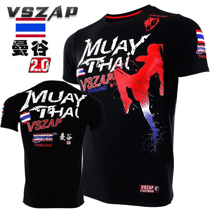 

Новая футболка VSZAP для бокса и MMA, футболка для тренажерного зала, боевые искусства, фитнеса, Муай Тай, Мужская футболка