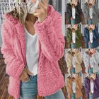 Толстовка плюшевое пальто для девочек Пушистый Розовый Черный Серый кардиган пальто на осень и зиму, повседневная одежда размера плюс 5xl Женская одежда