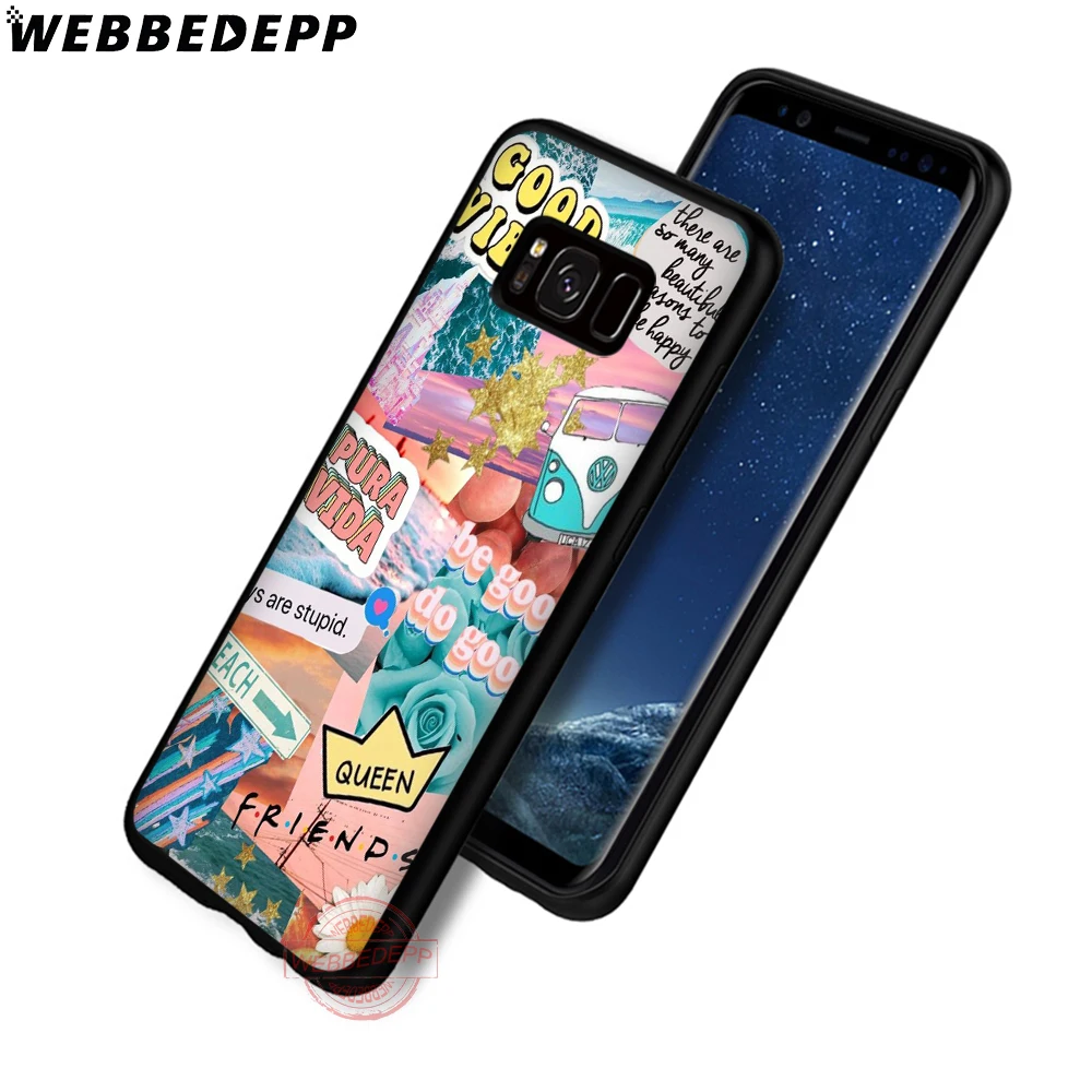 WEBBEDEPP Good Vibes мягкий чехол для телефона с изображением цветов Samsung S6 S7 край S8 S9 S10