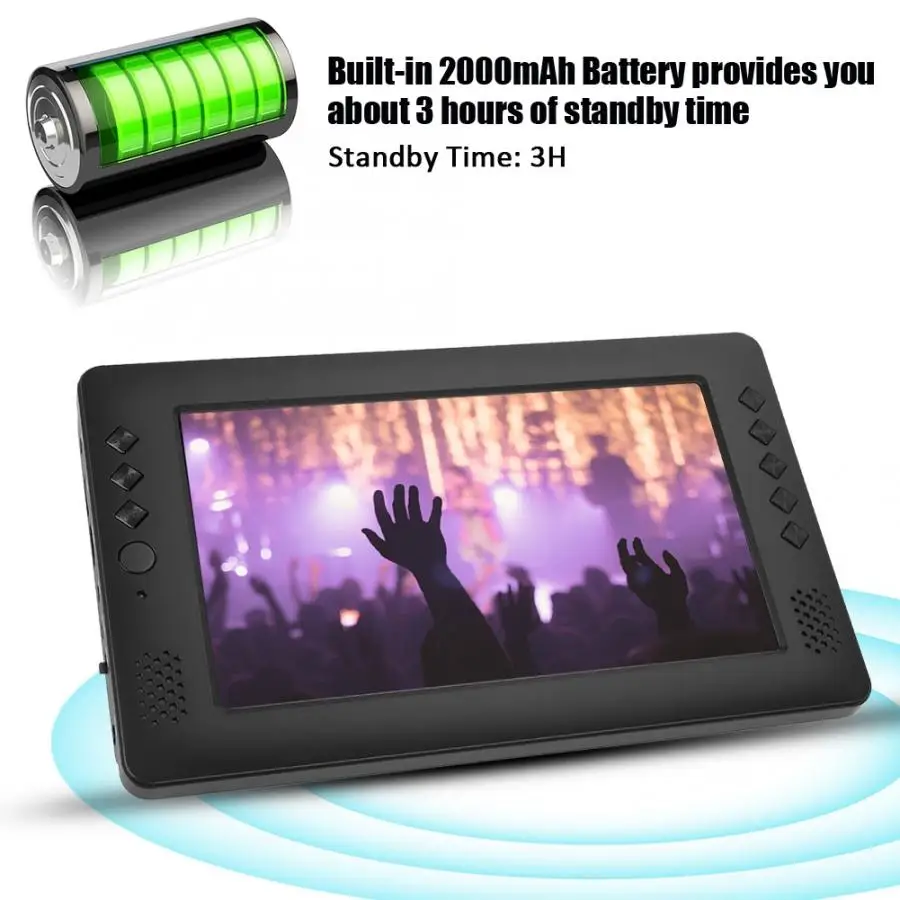 Tv Portatil 9 ''портативный Dvb T/цифровой Hd 1080P плеер с Wifi антенной пульт