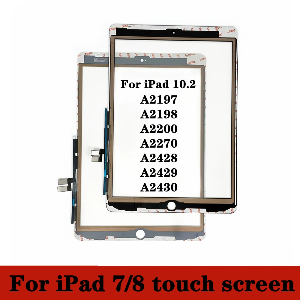 

Сенсорный экран 10,2 дюйма для iPad 7/8, 7, 8, 2019/2020, A2197, A2198, A2200, A2270, A2428, A2429, A2430, дигитайзер сенсорного экрана, стекло