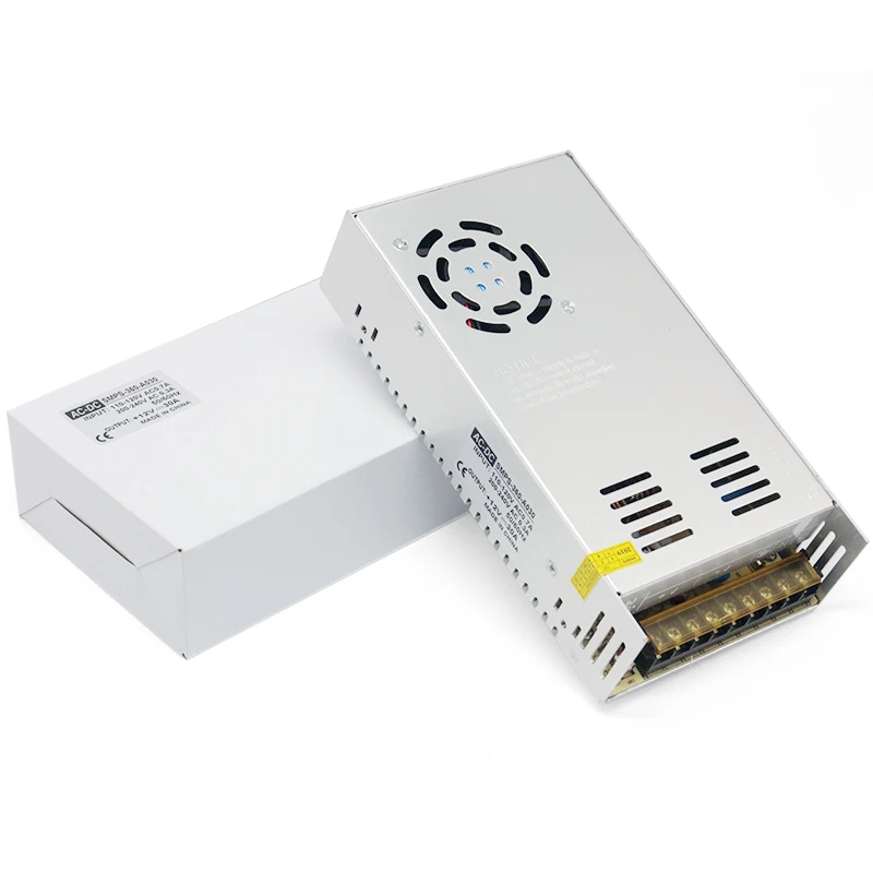 Источник питания DC12V 30ampAC100 120V 200 240V Контроль температуры вентилятор 12v 30a PSU