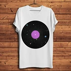 Забавная астрономическая футболка с изображением планеты, солнечной системы звуковых записей, мужская повседневная футболка с коротким рукавом, уличная одежда унисекс