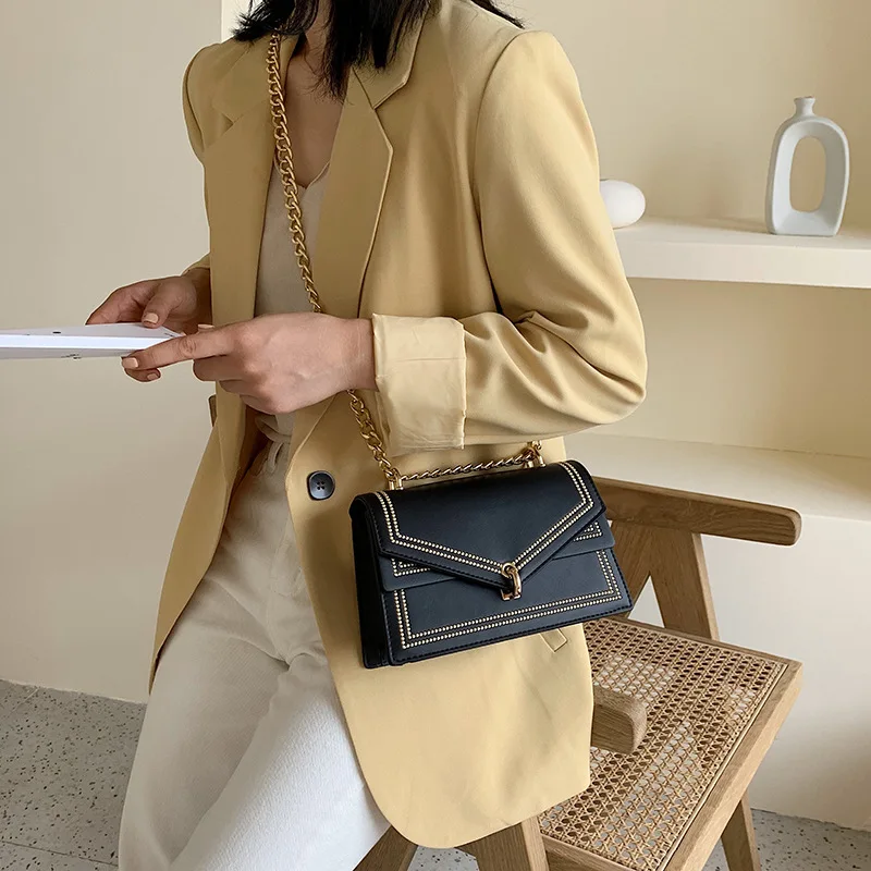 Fashion Luxury Embroidery Female Shoulder Bag PU Leather Women Handbag Ladies Classic Chains Strap Messenger Crossbody Bags | Багаж и