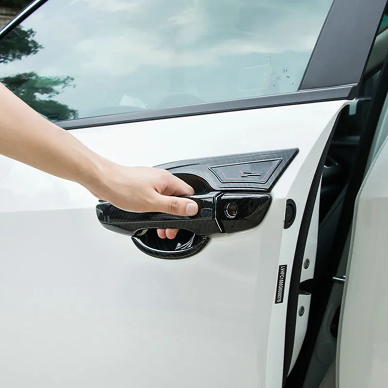 Декоративные наклейки из углеродного волокна LHD RHD на дверную ручку автомобиля