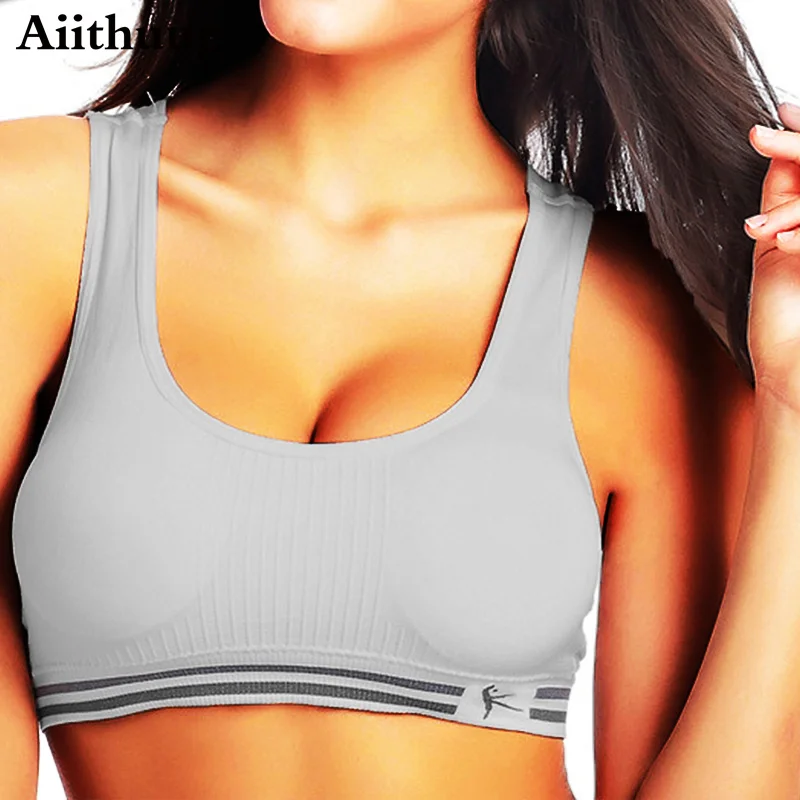 Aiithuug Women Sports Bra Scoop Neck Longline Fitness Workout Yoga Crop Tops Medium Impact Racerback Sports Bras for Women Pack