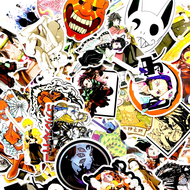 50 шт. Demon Slayer Kimetsu no Yaiba аниме наклейка s ПВХ граффити наклейки чемодан гитара автомобиль для детей игрушки