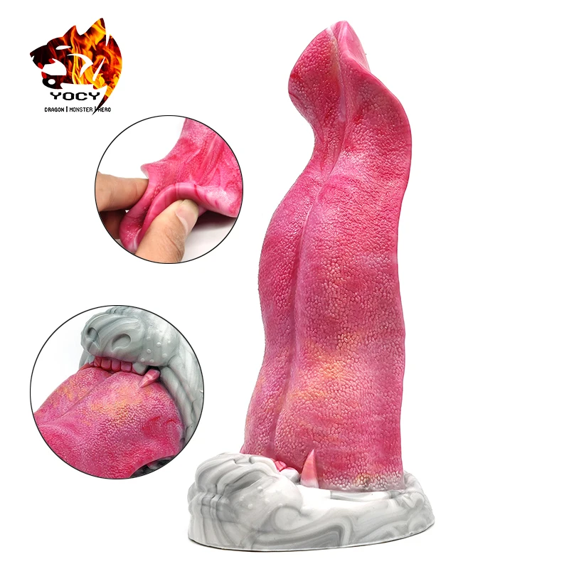 YOCY Huge Anal Butt Plug For Male Wolf Tongue Flirt Stimulate Sex Toys Female Silicone Fantasy Dildos With Sucker Adult Game