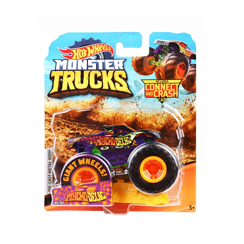 PSYCHO DELIC Hotwheels 1: 64 автомобиль игрушка монстр грузовики ассортимент металлические автомобили игрушка Lover коллекция FYJ44 Singel посылка для больших шин горячие колеса подарок - Цвет: PSYCHO DELIC