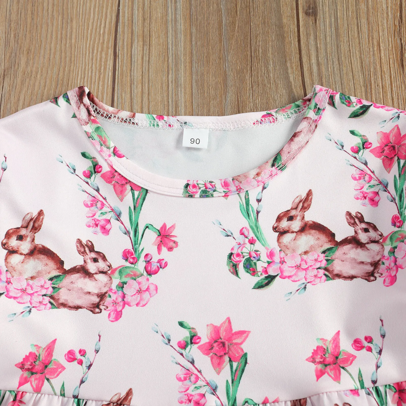 Пасхальный кролик для маленьких девочек топы с длинными рукавами оборками и