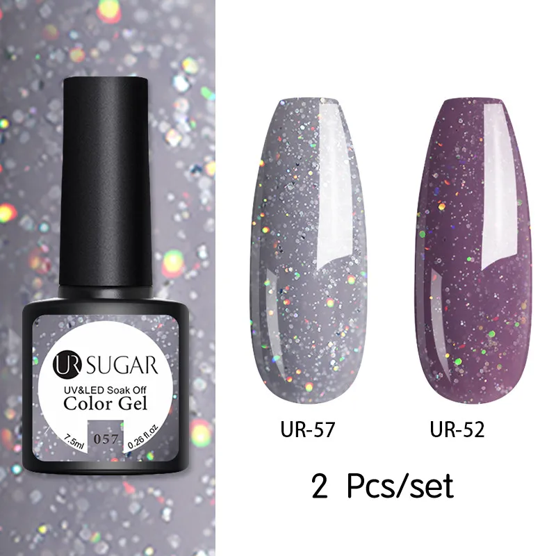162942 Ur Sugar 2/3 шт Блестящий Гель-лак для ногтей набор розовых блесток цвет Полупостоянный светодиодный Гель-лак впитывающийся УФ-гель покрытые лаком ногти - Цвет: 162942