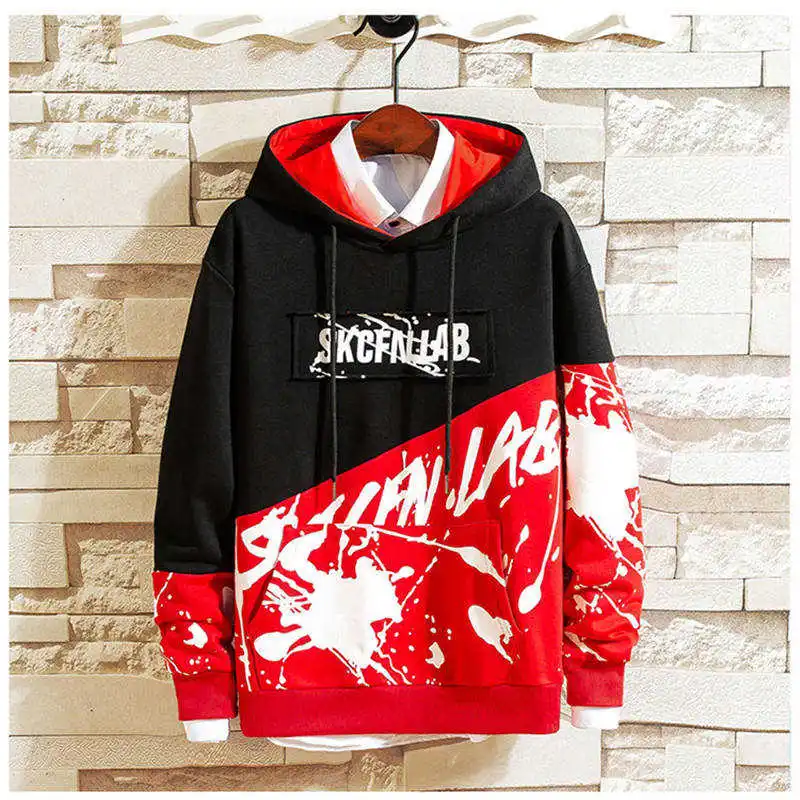 

Casual hip hop men with hoodies harajuku autumn sweatpants Japanese men streetwear loose funny hoodies coats