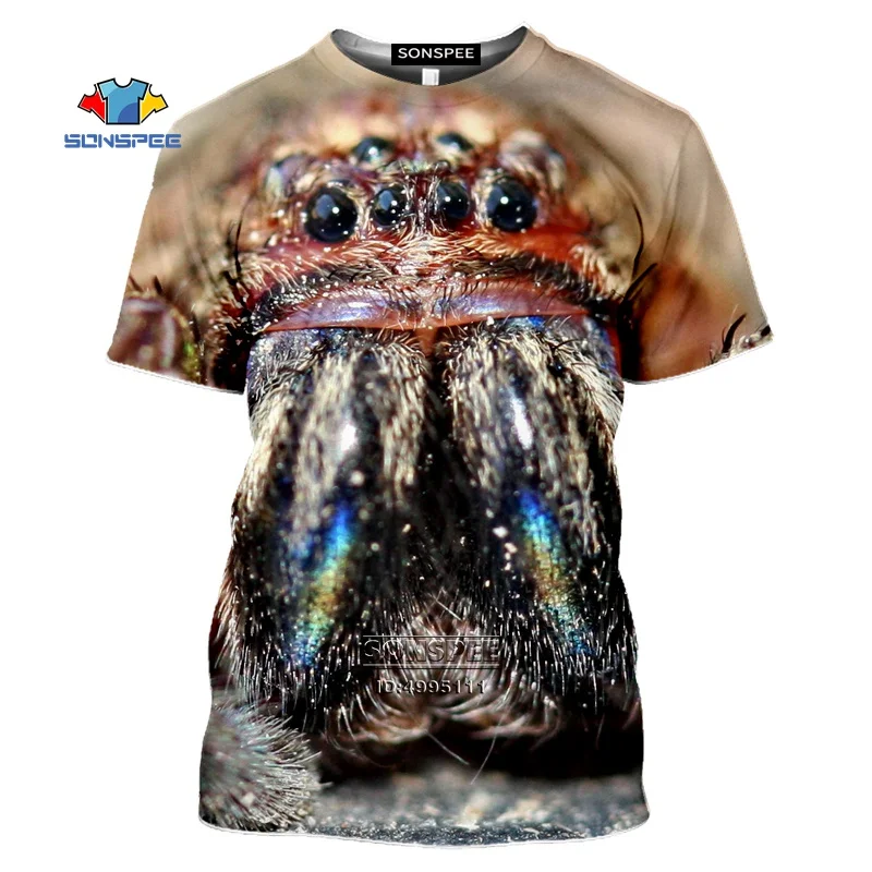 

Funny Insect Spider Mens T-shirt 3D Print Animals Cobweb TShirt Women Summer O-neck Harajuku Casual Shirt Fitness Streetwear