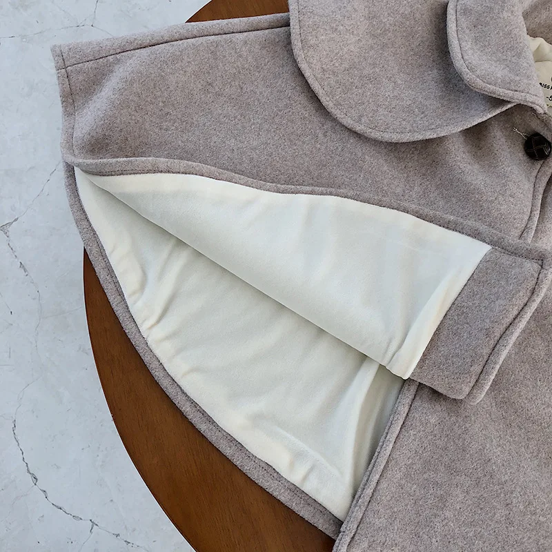 Новинка 2019 года зимнее однотонное пальто в Корейском стиле для маленьких девочек