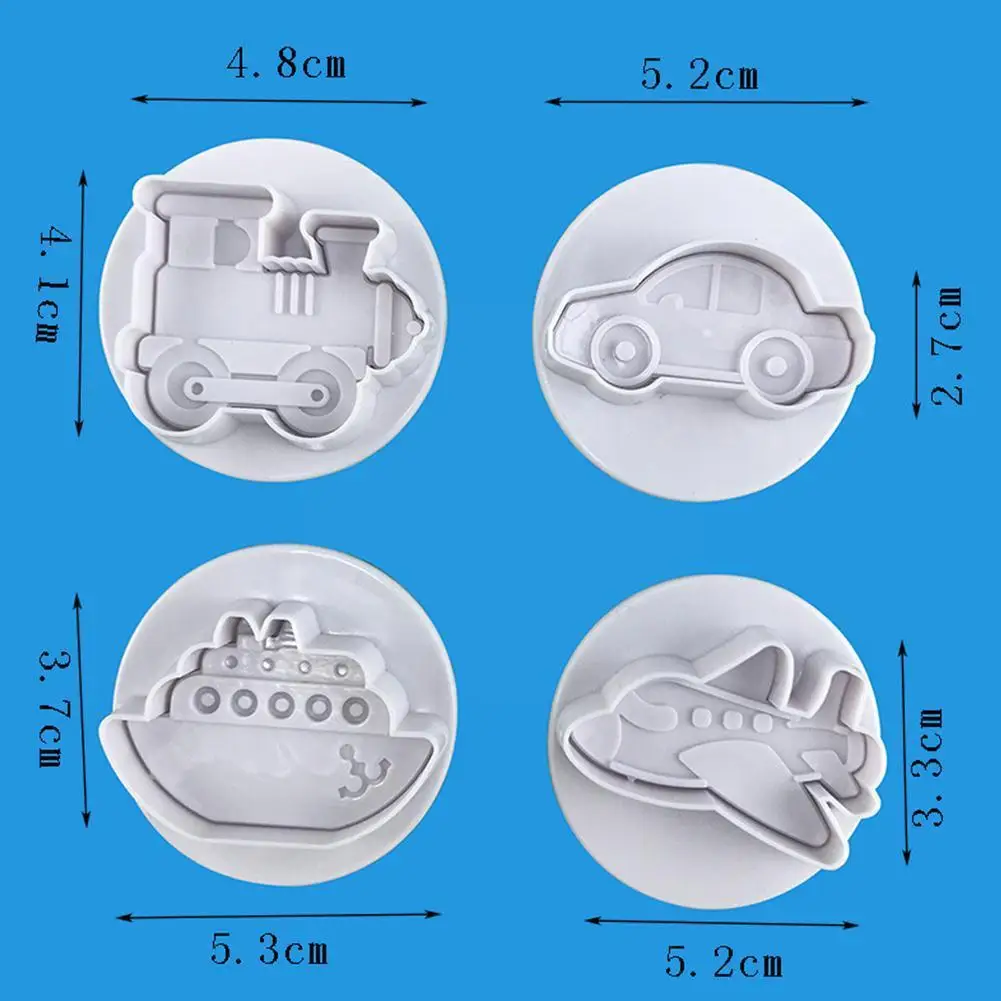 4 шт./компл. пластиковые формы для печенья в форме самолета транспортного