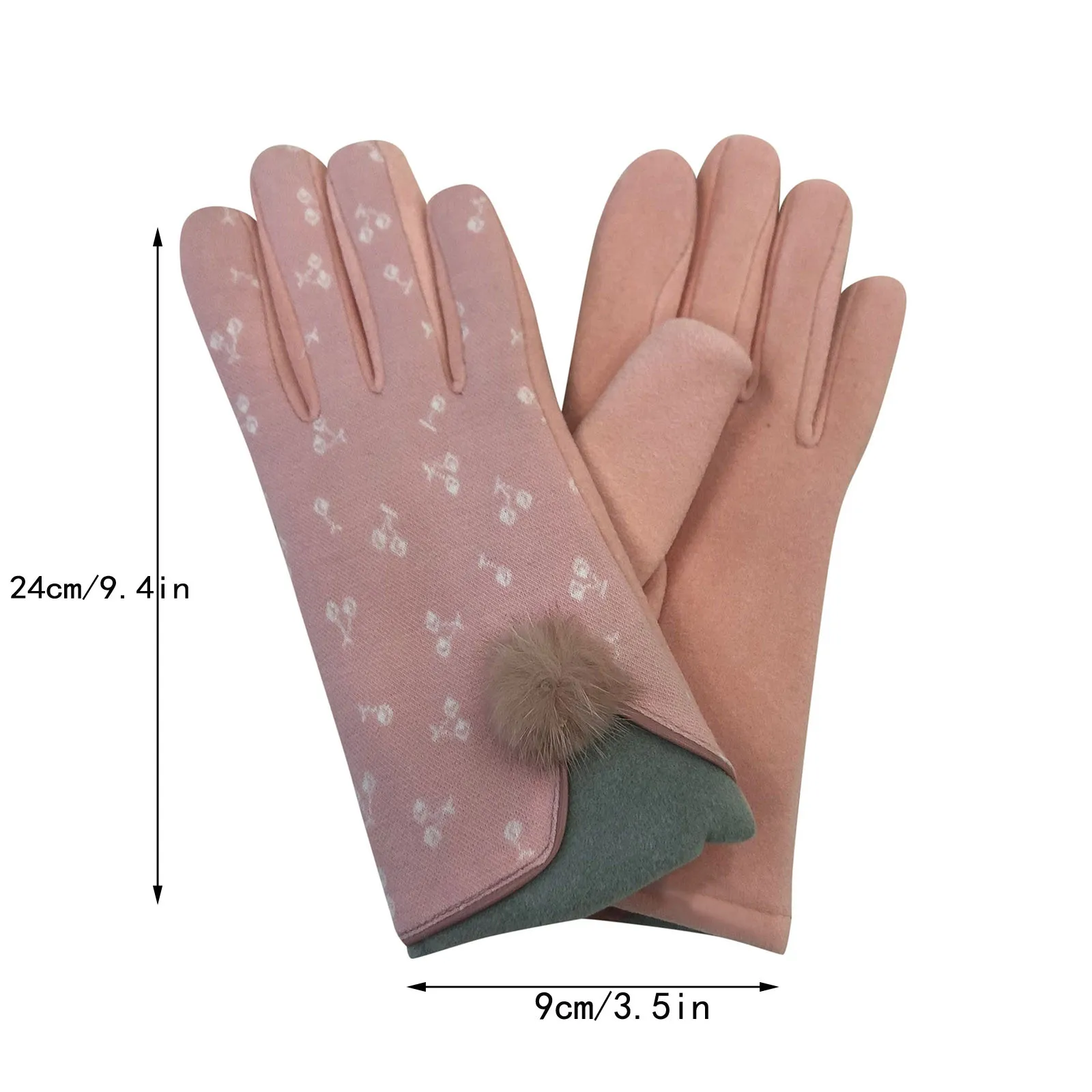 

Women Thickened Screen Accessible Glove Winter Printing Gloves Thickening Warm Cute Plush Mittens #YJ