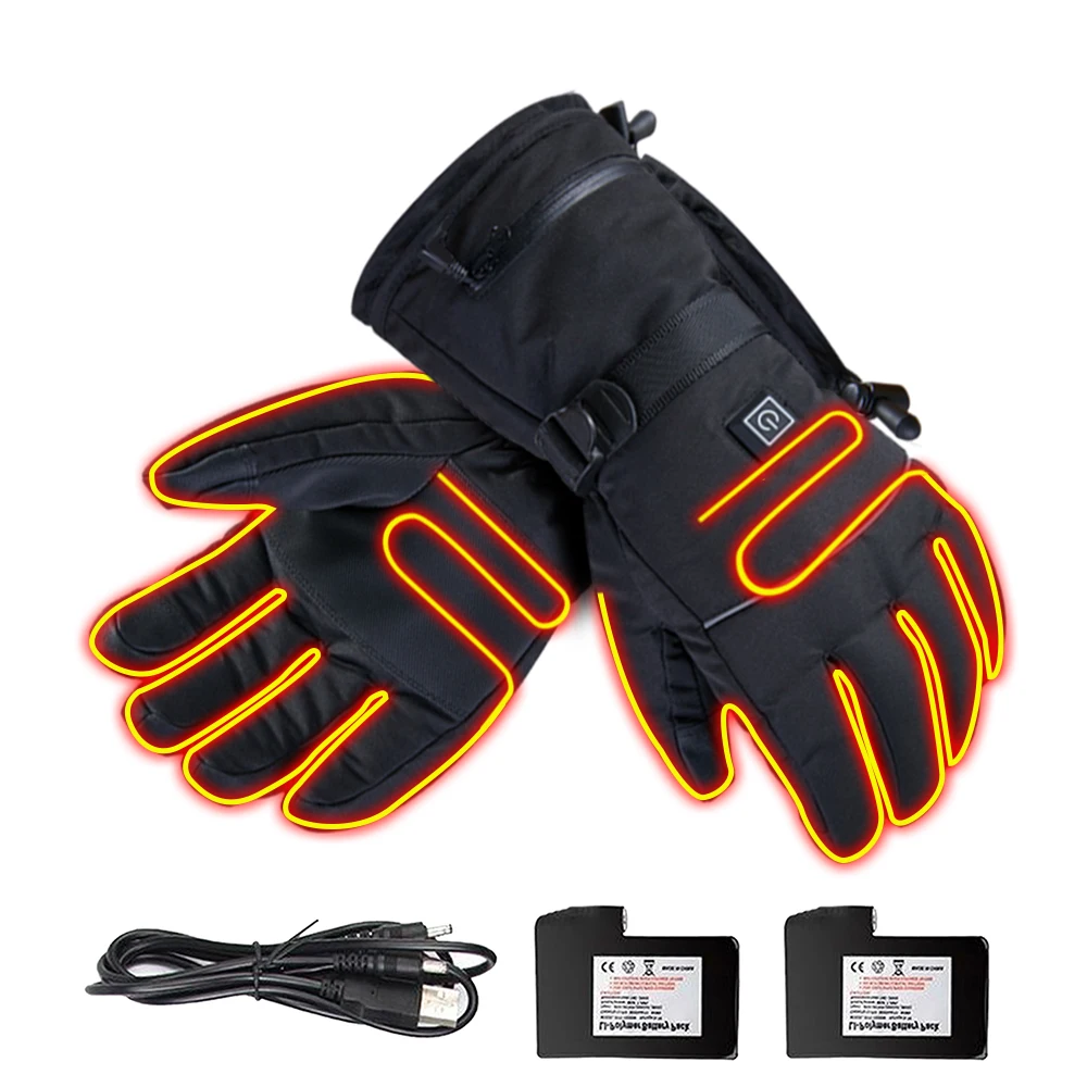 

Motorcycle Heated Gloves Winter Gloves TouchScreen Battery Powered Glove Racing Ski Snow Thermal Guantes Electric Heated Gloves