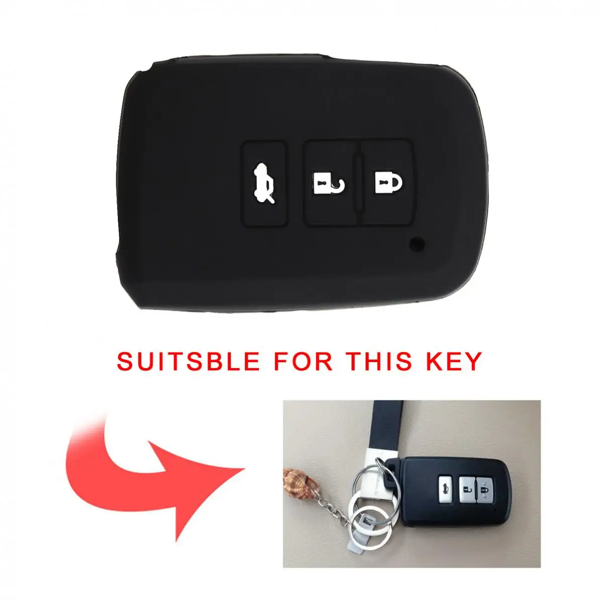 1 шт. 3 кнопки силиконовый умный чехол для дистанционного ключа от машины защитный