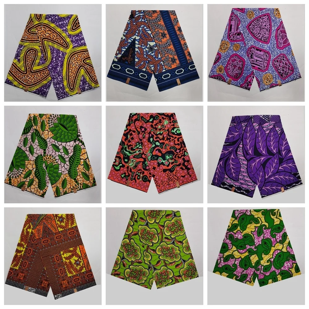 

Blesing New Yellow 100% Cotton Original Wax Fabric 2022 African Print Fabric For Wedding Dress Tissue African Fabric 6yard/lot