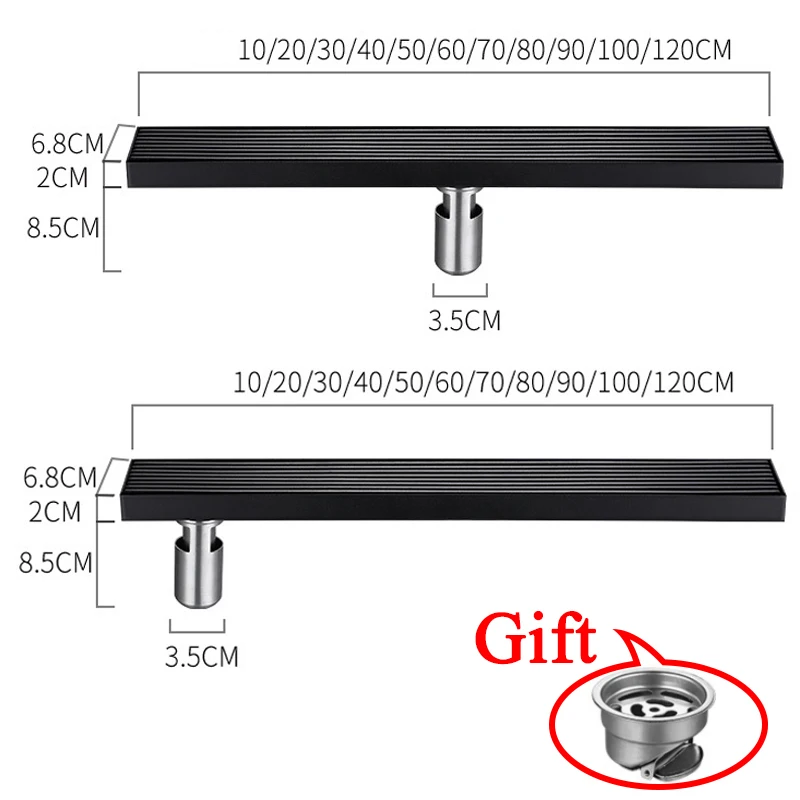304 сток в полу из нержавеющей стали черный прямоугольный плот бамбука для ванной