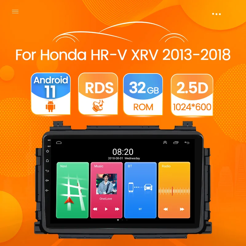 Android 11 для HONDA XRV Vezel HRV 2013-2018 мультимедийный стерео головное устройство