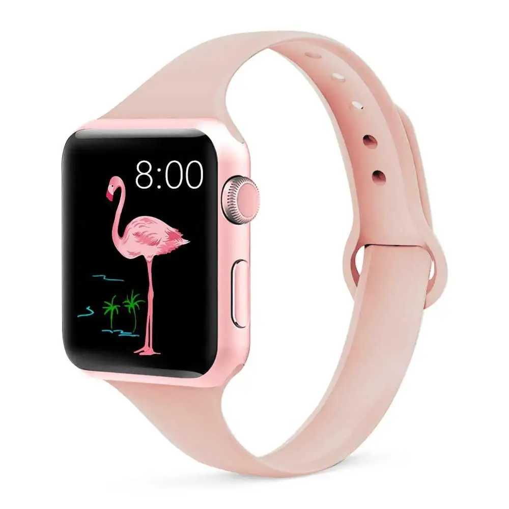 31 retro rose Strap for Apple watch 4 band 44mm 40mm iWatch band 38mm 42mm Sports silicone bracelet Watchband for correa Apple watch 3/2/1 - Цвет ремешка: 31 retro rose