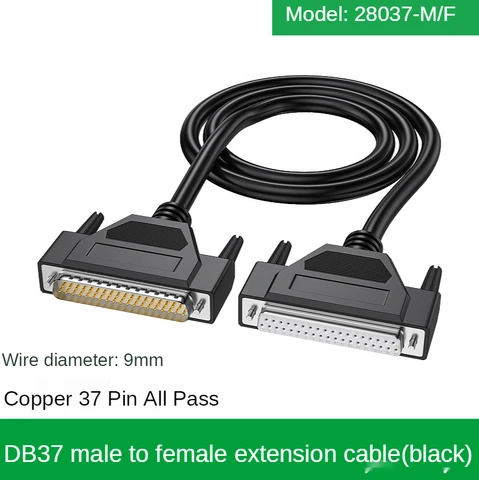 Удлинитель DB37 из чистой меди, штекер-штекер на гнездо, 37-контактный кабель, кабель с параллельным портом, последовательный кабель для монитора компьютера и передачи данных
