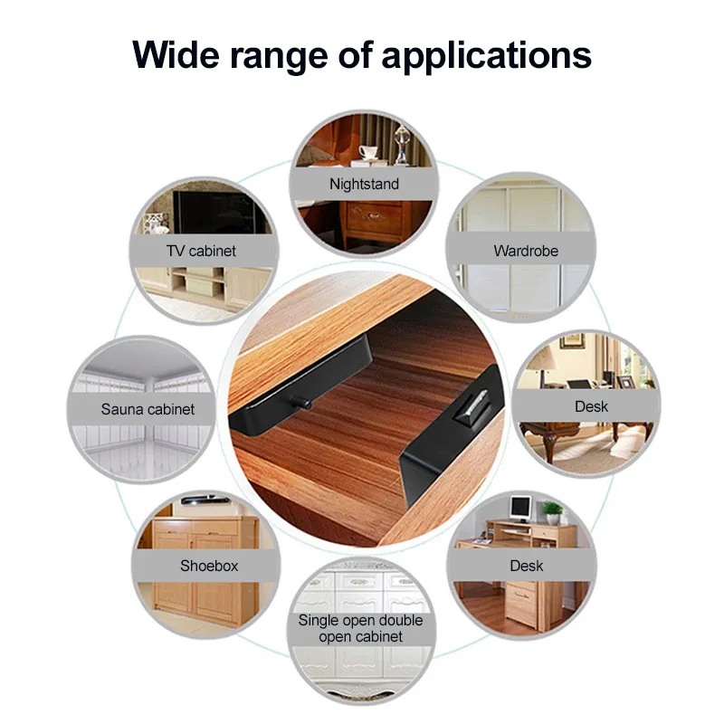 

Tuya Bluetooth Smart Lock APP IC Card Unlock Electric Lock Invisible Drawer Lock Anti-theft Work With Tuya Wifi-bluetooth Hub