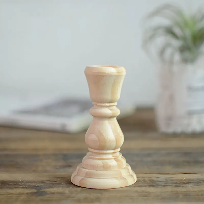 Необработанный Ретро деревянный конусный подсвечник декоративный для дома