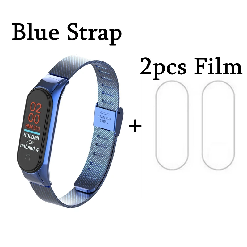 Buckle Metal 03 OLLIVAN mi Band 4 металлический ремешок с пряжкой для Xiaomi mi Band 4 3 браслет mi band 4 Band 4 аксессуары Магнитный браслет с пленкой - Цвет: Buckle Metal 03