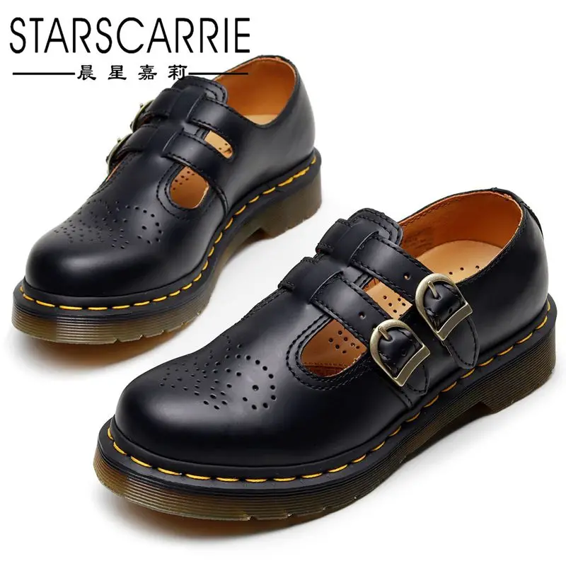 

Туфли Мэри Джейн 8065 кожаные женские туфли с низким верхом Британская мода Студенты повседневные DML bottom