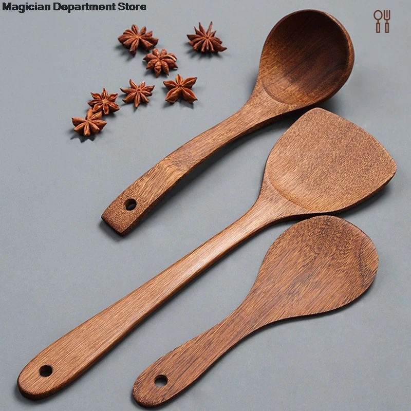 

Oblique Shovel Three-line Shovel Spatula Middle Curved Spoon Small Round Shovel Japanese Logs Durable Kitchen Cook Accessories