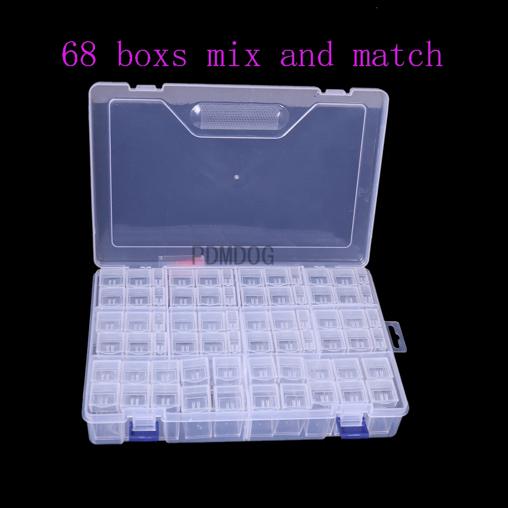 

68 Bottle Diamond Painting Tools Accessories Storage Box Beads Container Diamond Embroidery Stone Mosaic Convenience Box