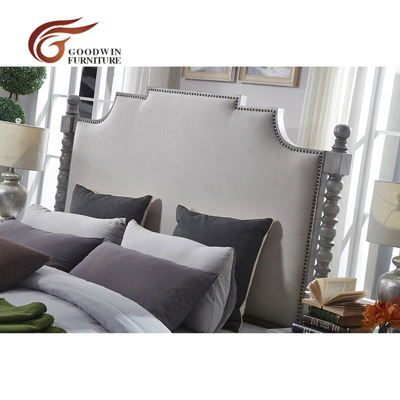 King Bed 1.8M Серый цвет королевская кровать дизайн деревянный прикроватный столик и комод WA401 - Цвет: King Bed 1.8M