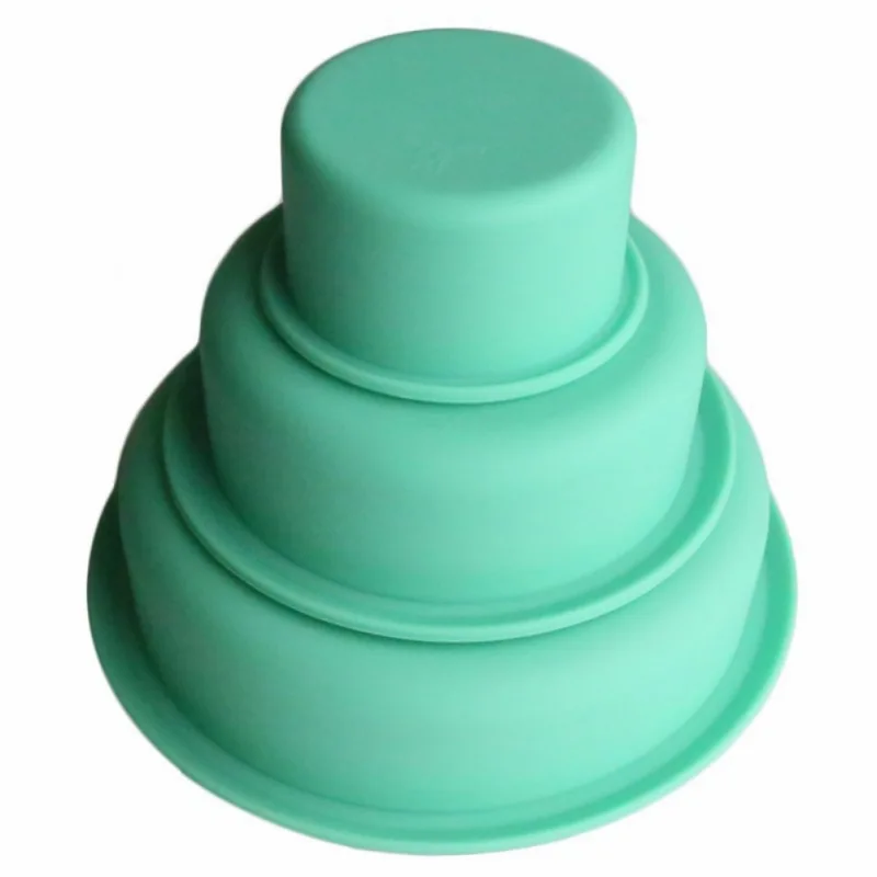 

3PCS Cake Mold Round Silicone Cakes Mold Bakeware Pizza Cake Chassis Birthday Wedding Party Silicone Cake Mold Accessories Tools