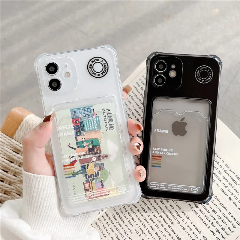 

Sports Clear Photo Frame Card Package Female Anti-fall Soft Case For Iphone 11 12 13 Pro Max 7 Plus Xr X Xs Iphone Cover Fundas