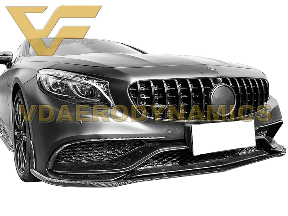 Suitable For 14-16 Benz S Class W217 C217 S63 Coupe VAD-OEM Carbon Fiber Front Lip With Canards Splitter Bumper Body Kit | Автомобили и