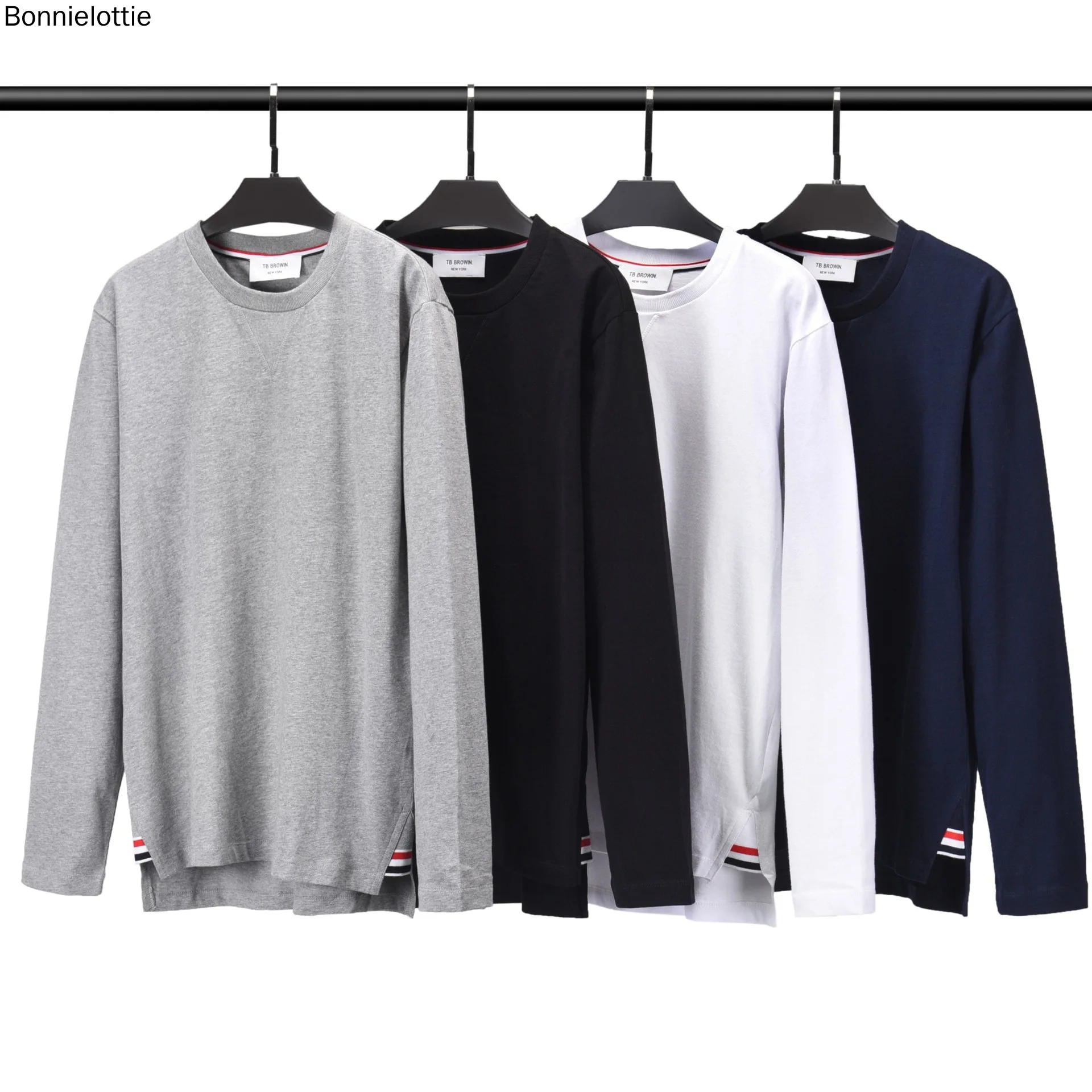 Мужская хлопковая футболка с длинным рукавом и круглым вырезом | одежда