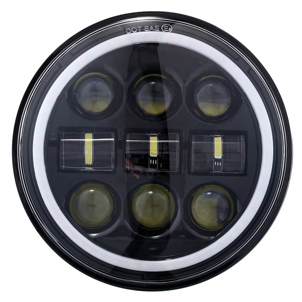 

1PC DOT Approved 5.75Inch Round LED Headlight with Hi-Lo Beam DRL Amber Turn Signal for 1998-Later XL883C 1991-Later Dyna