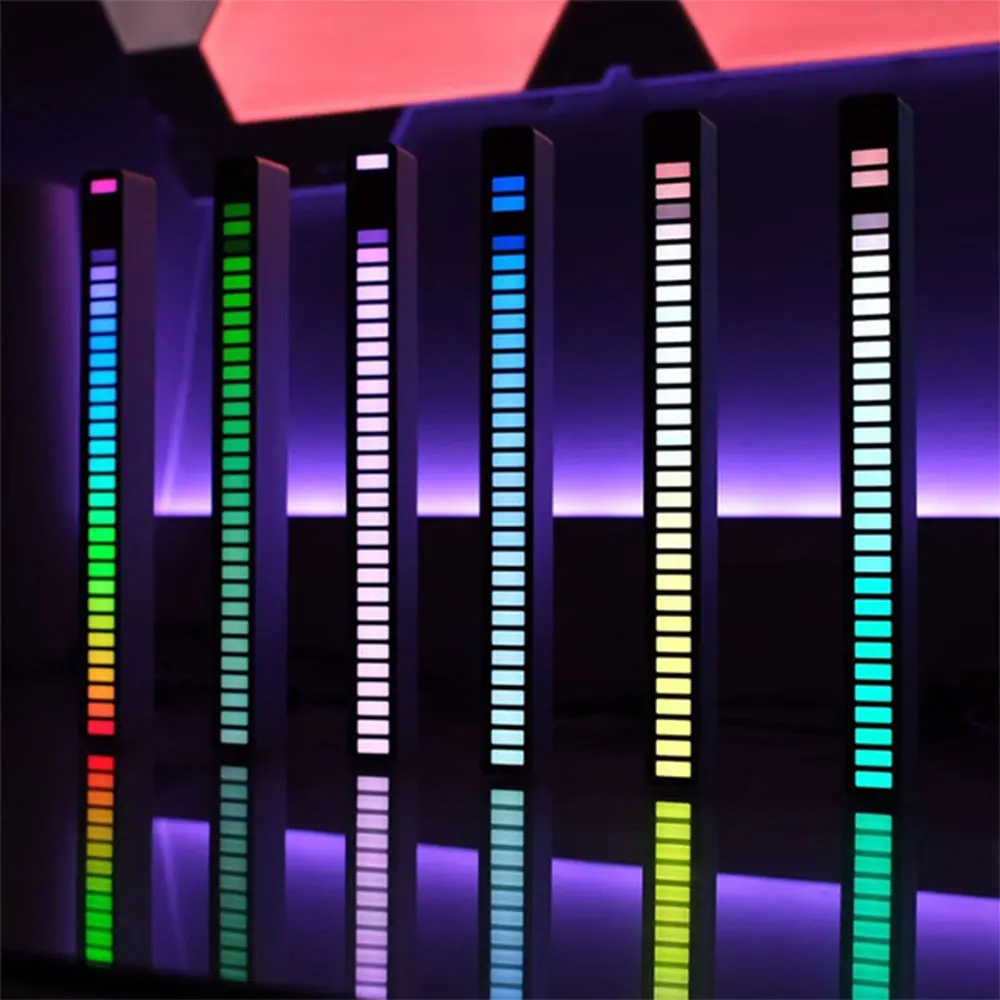 

RGB звуковой контроль светодиодный светильник контроль звука атмосферный светильник бар цвет окружающей среды автомобиля приложение Bluetooth ...