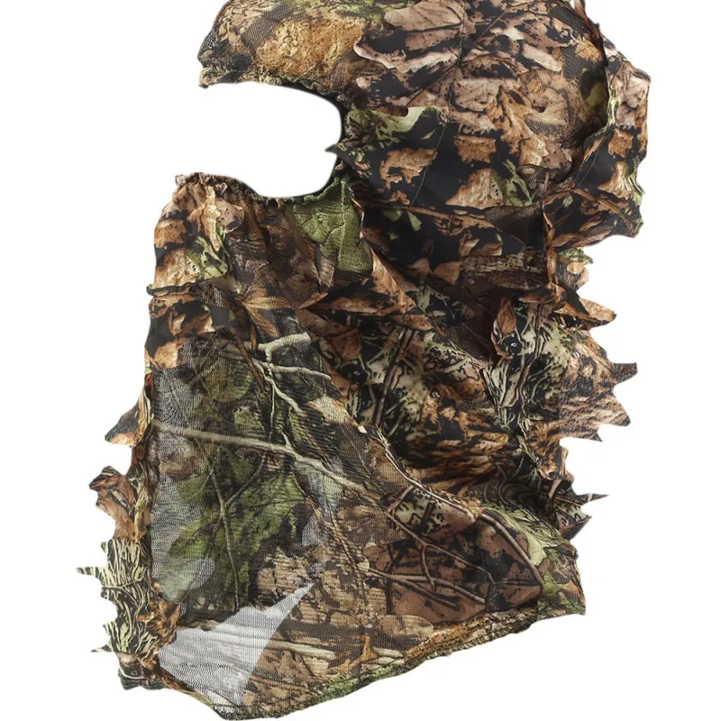 Камуфляжная листовая Ghillie Камуфляж для лица маска 3D Балаклава зеленая голова
