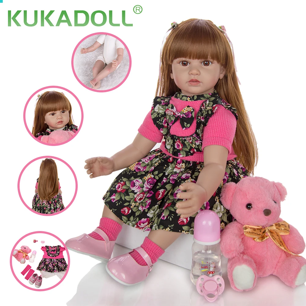 Куклы Новорожденные KUKADOLL тканевый реборн 24 дюйма набитый детский для девочек