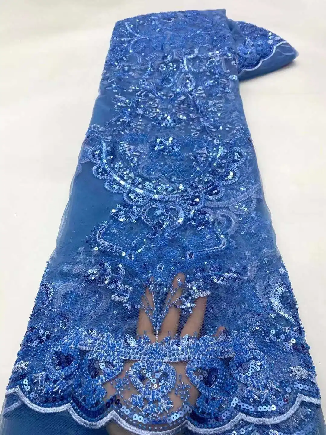 Фабричная цена материал 855K-1201 французское Сетчатое кружево с блестками и