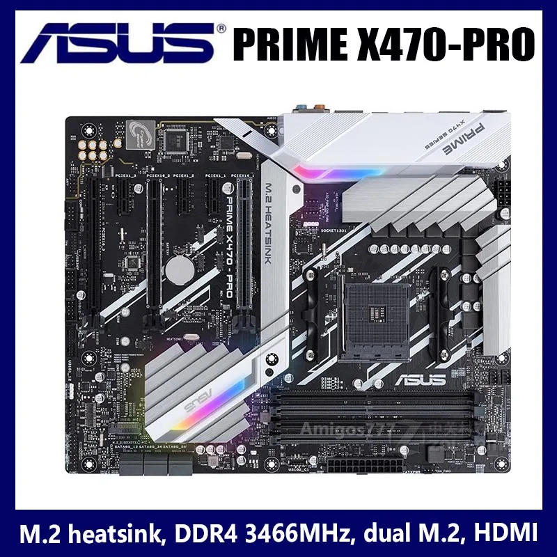 Bestellen Buchse AM4 Asus PRIME X470-PRO Motherboard DDR4 64GB HDMI-Kompatibel Desktop Placa-Mãe HIFI Display Port M.2 PCI-E 3,0 ATX