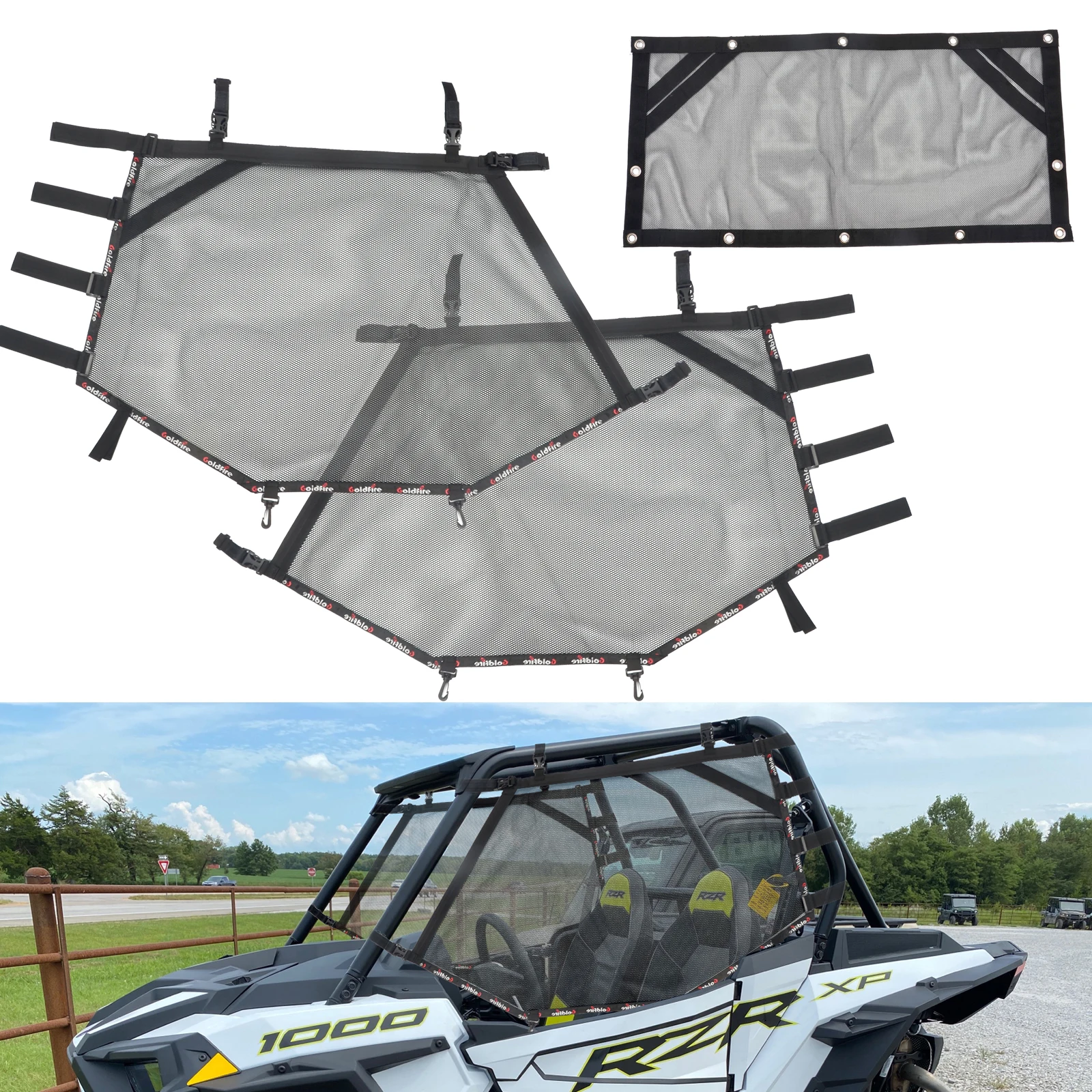 UTV Window Net Roll Cage Mesh Net Guard Window Shield Net Cover Fit for UTV Polaris RZR 570 800 1000 900 RZR XP Turbo 2015-2021