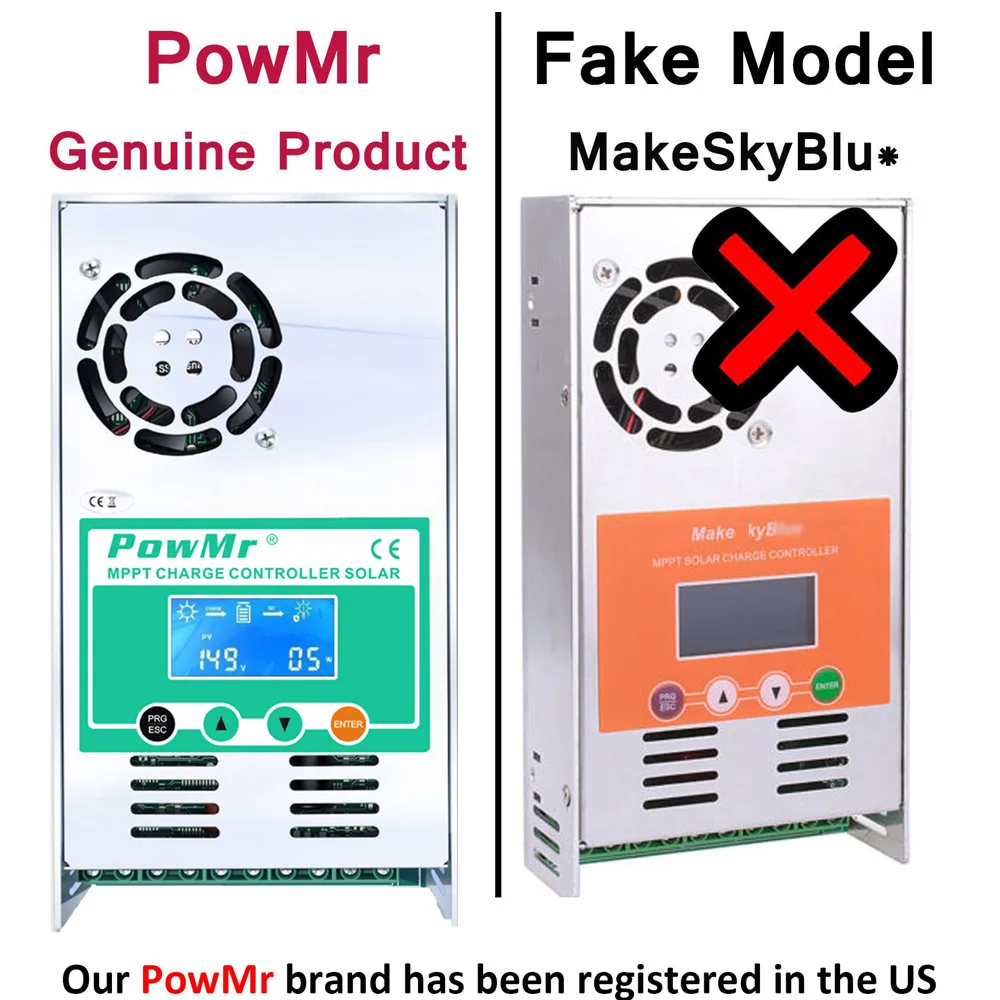 Контроллер заряда PowMr MPPT для солнечной панели ЖК-дисплей 60 А 12 В 24 36 48 вход до 190 в