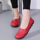 Женская обувь с круглым носком, однотонная прочная кожаная обувь с мягкой подошвой, с вулканизированной подошвой, винтажная обувь для отдыха